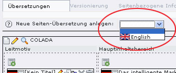 Neue Seitenübersetzung anlegen